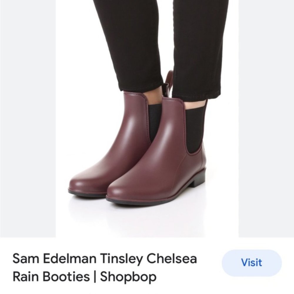 Sam Edelman plum purple Chelsea-style rain boots size 10 - non-leather